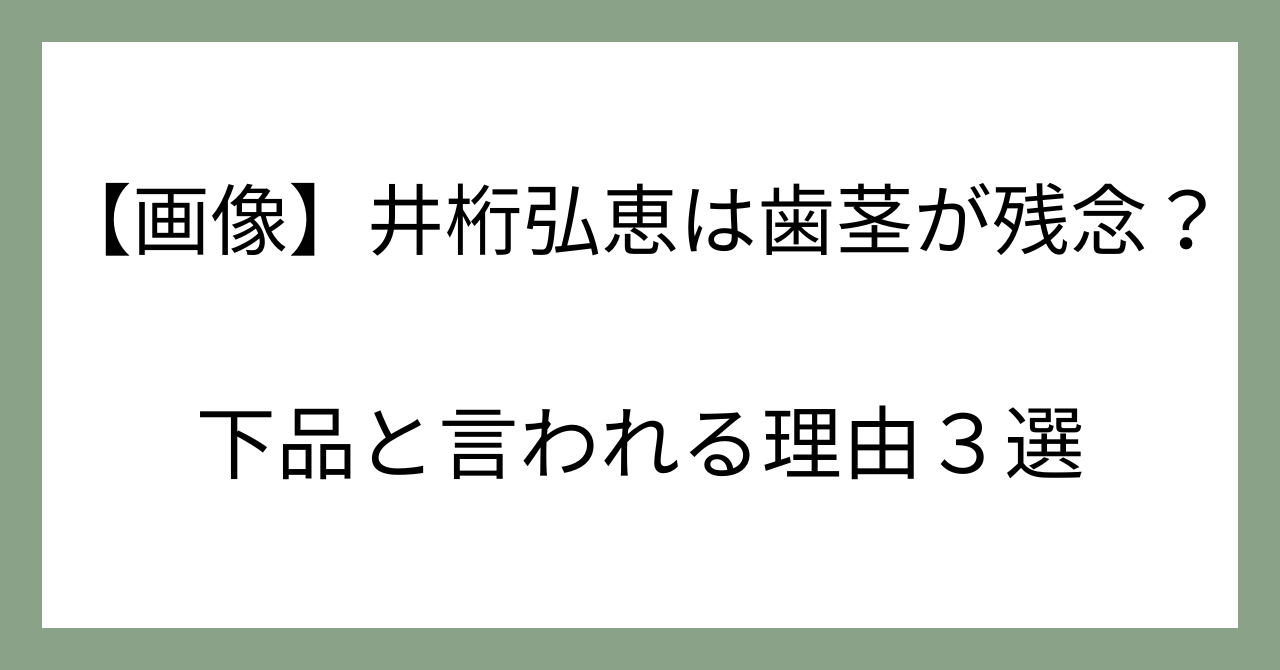 【画像】井桁弘恵は歯茎が残念？下品と言われる理由３選